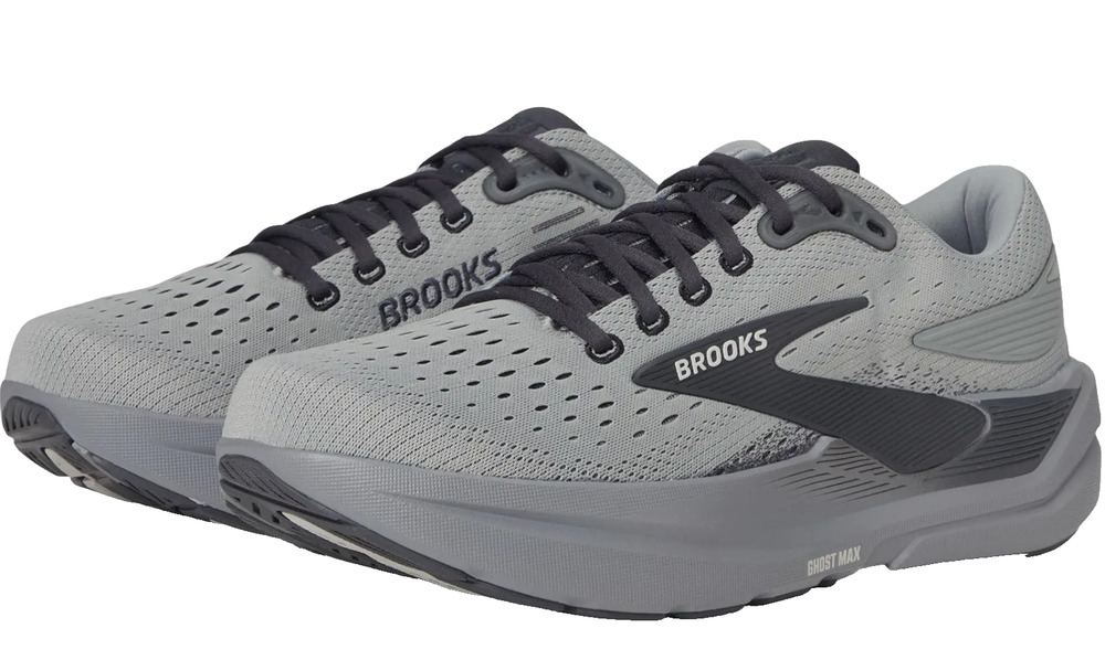 Men's Brooks Ghost Max 3 Sneakers | Primer Grey/Ebony | US 9.5 Medium (D) EUR 43